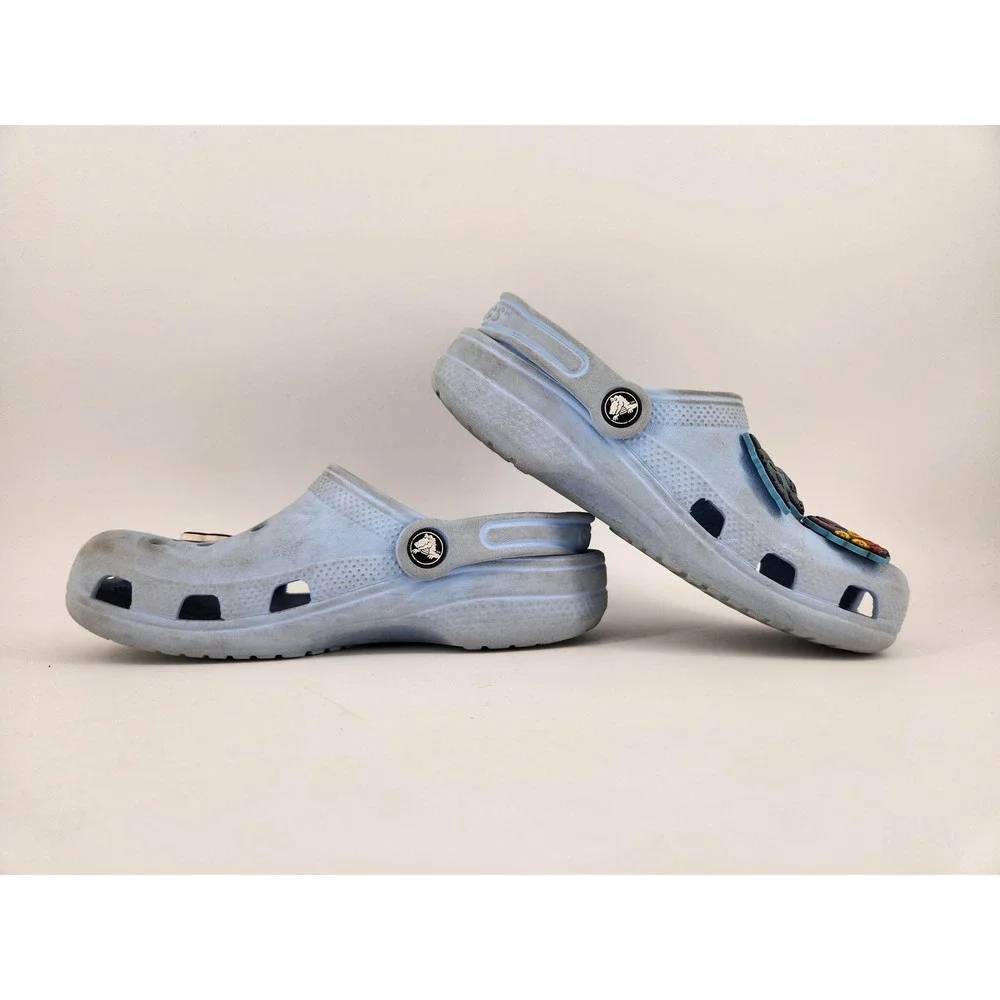 Crocs Classic Clog‎ Kids Size J3 Light Blue Lilo & Stitch Jibbitz 206991
